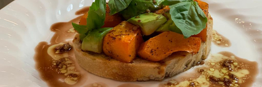Vegan Bruschetta Recipe with Butternut Squash & Coffee Dressing