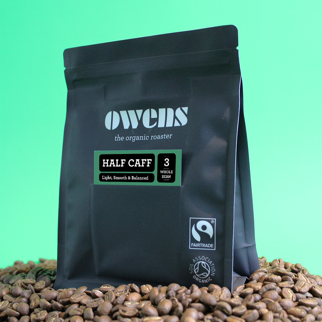 Half Caff Coffee Organic Fairtrade – Owens Organic Coffee Roasters