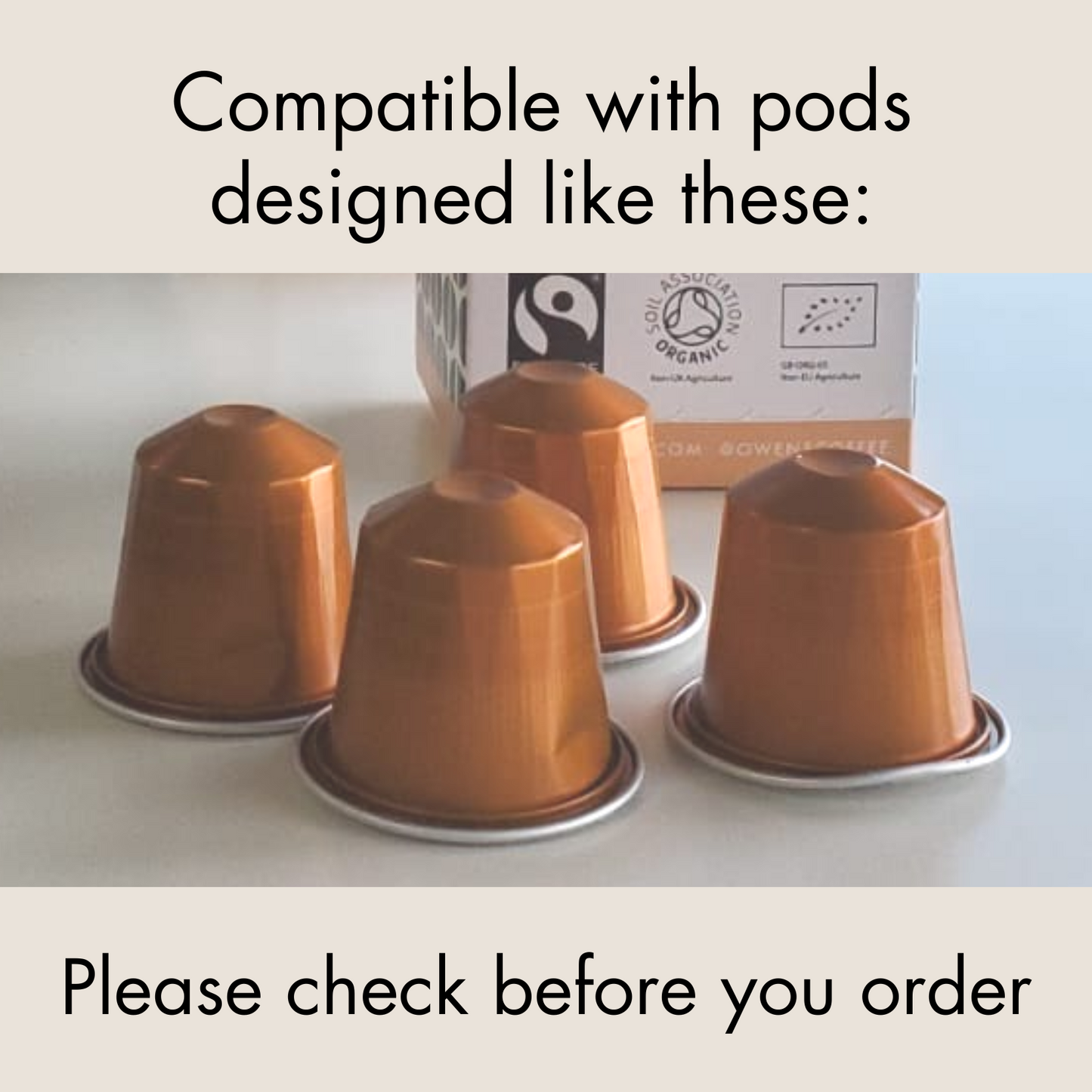 Compatible with pods designed to fit a Nespresso Original Pod Machine