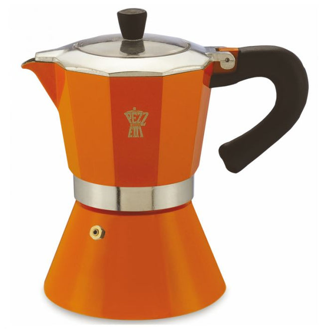 Pezzetti Bellexpress Aluminium Moka Pot - 3/6 Cup in Orange